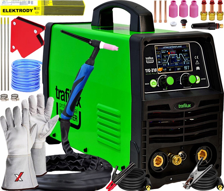 Svařovač Trafilux Tig 210 Hf LCD Puls Synergie Ac DC 200A Bi-Level 6 vln