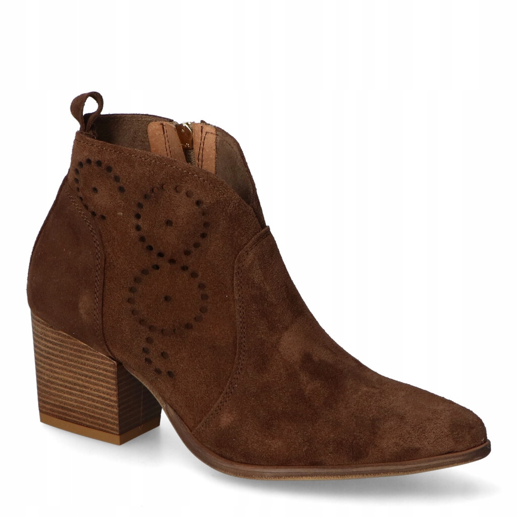 Kotníkové Boty boty Nicole 3166/034 Hnědé Čokoládový semiš 39