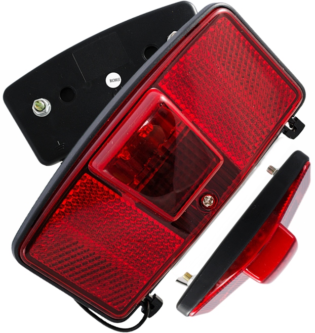 2K Lampka rowerowa LED na bagażnik +ODBLASK DYNAMO