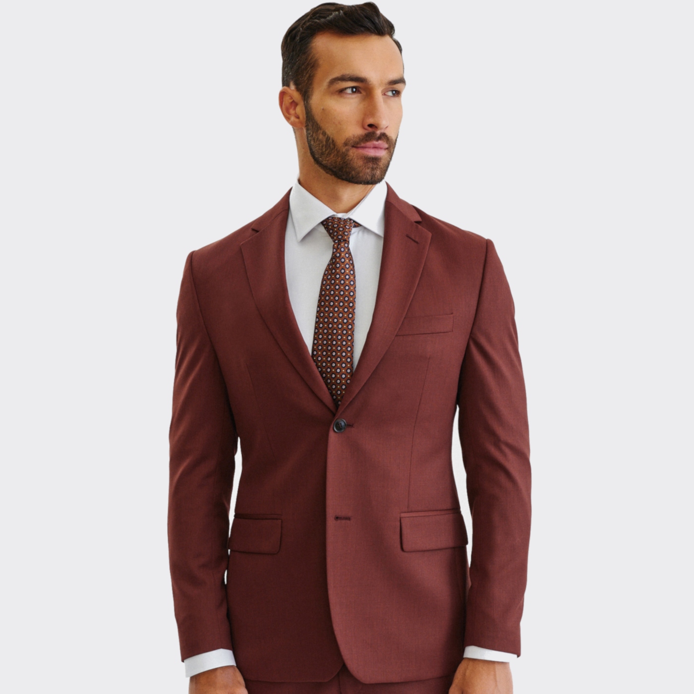 Hnědá sako bunda s vlnou Slim Fit Pako Lorente 176/60