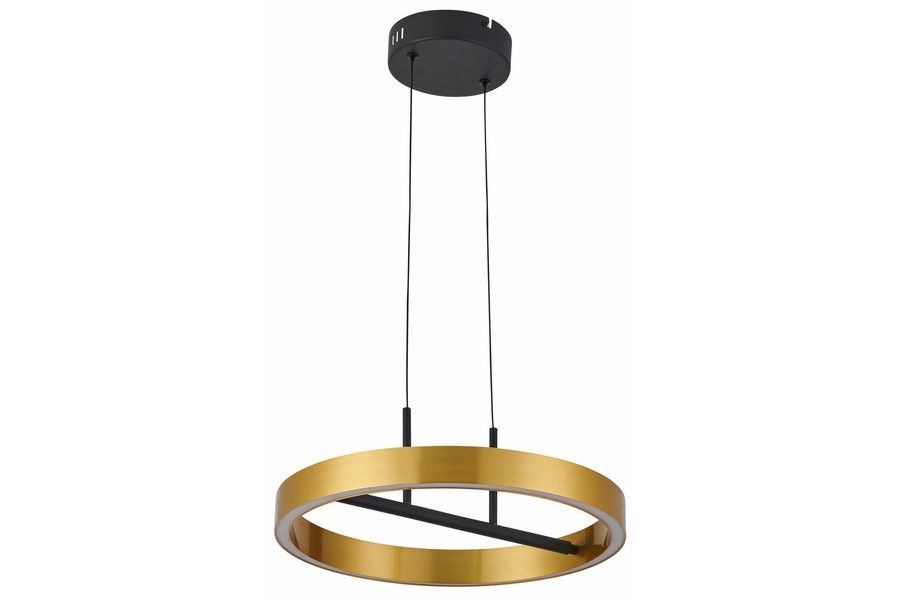 Závěsná Led lampa moderní elegantní černá zlatá kulatá 40 cm Reality