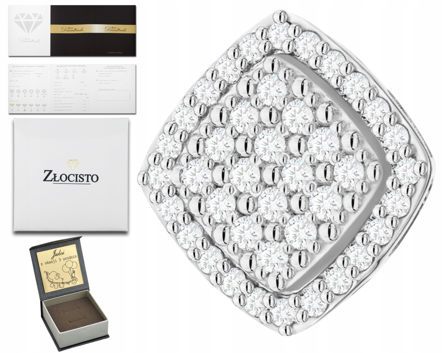 Přívěsek Z Bílého Zlata S Brilianty Zlato 585