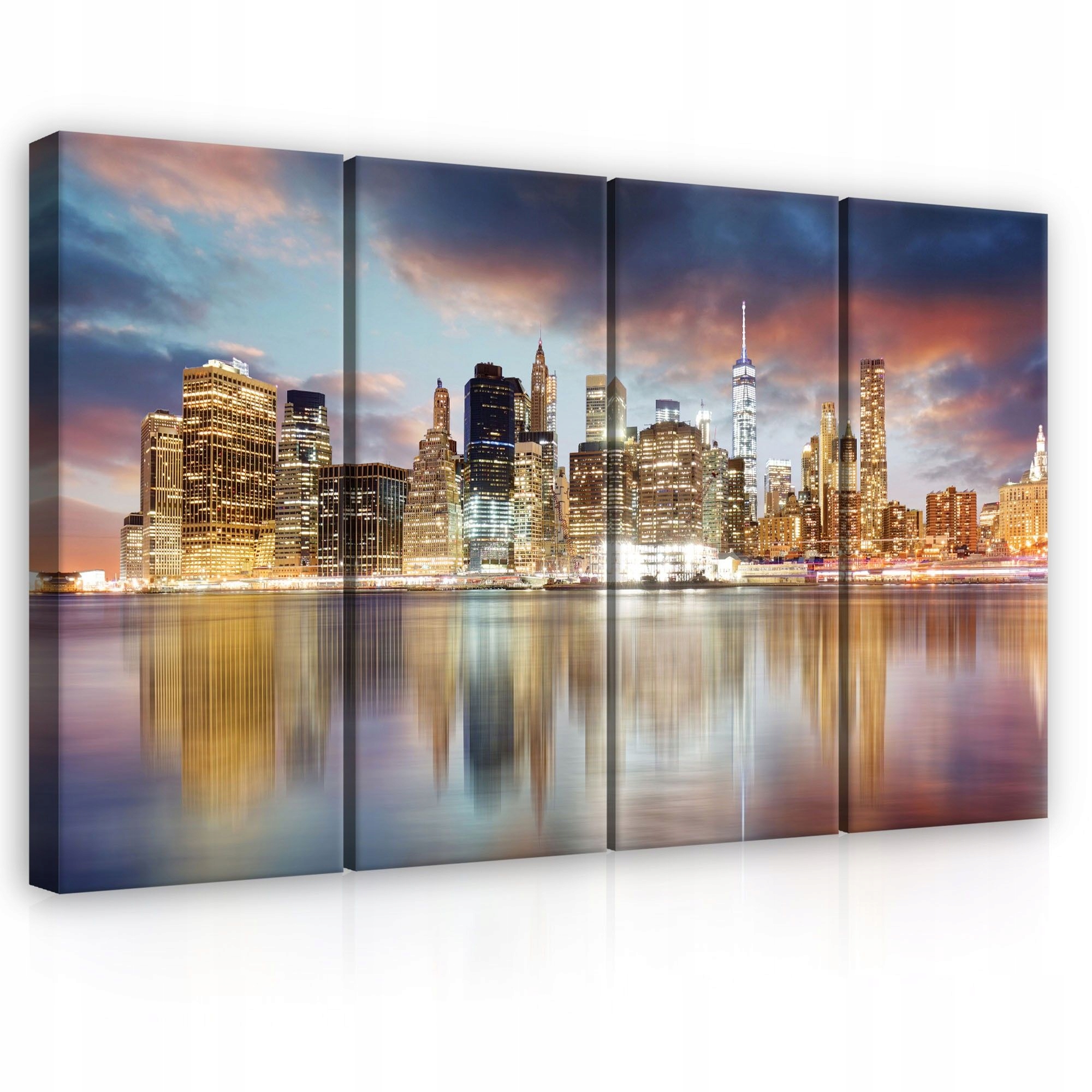 Obraz 120x80 New York mestská krajina úsvit odraz vo vode škrabadlá