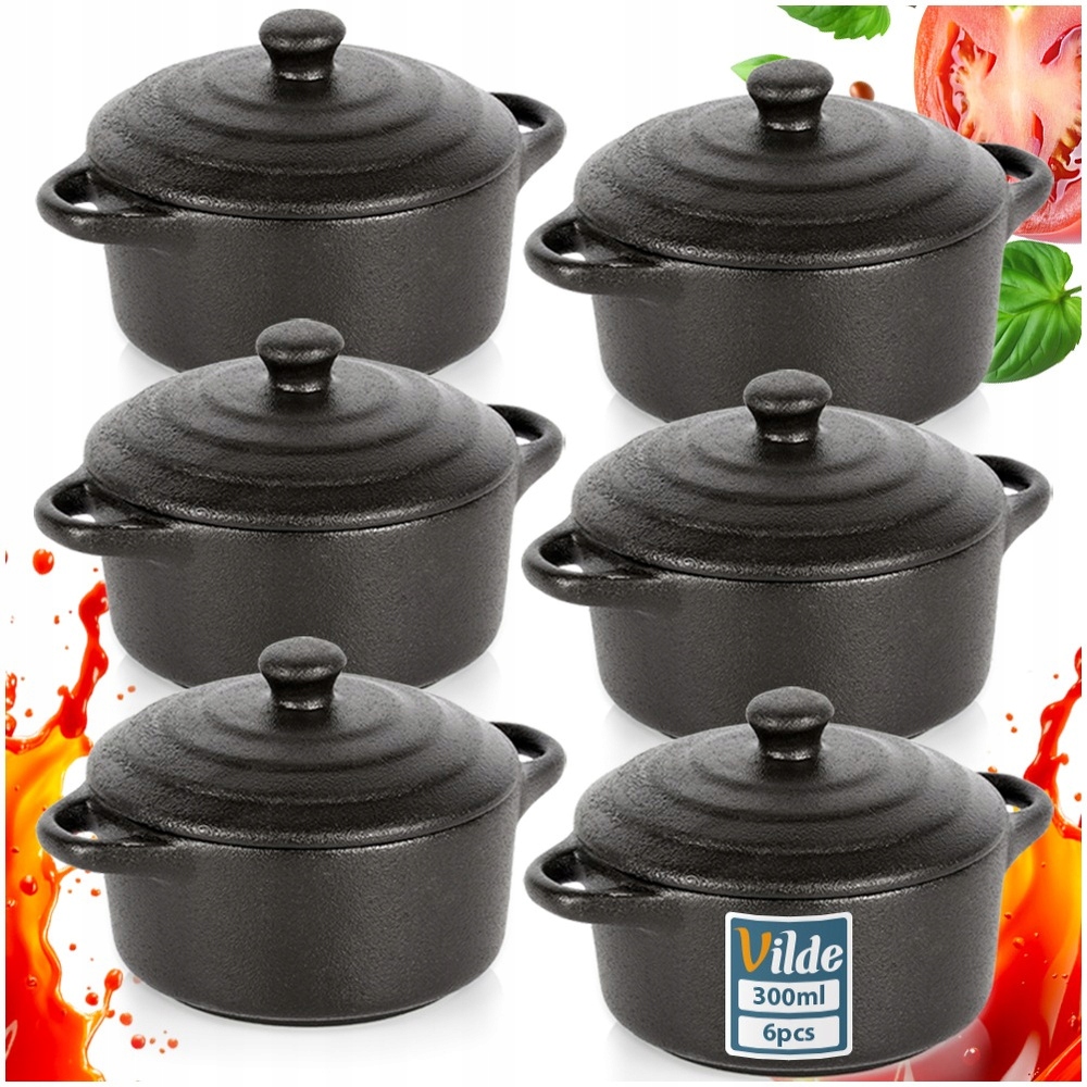 6 x zapékací nádoba žáruvzdorná miska kokilka víko 300 ml