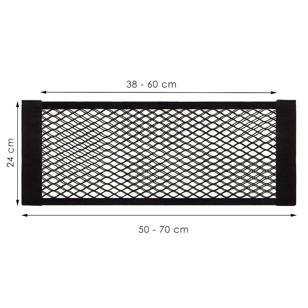 ORGANIZER TORBA SIATKA MOCNA NA RZEP DO BAGAŻNIKA AUTA SAMOCHODU 50x24cm Producent inny
