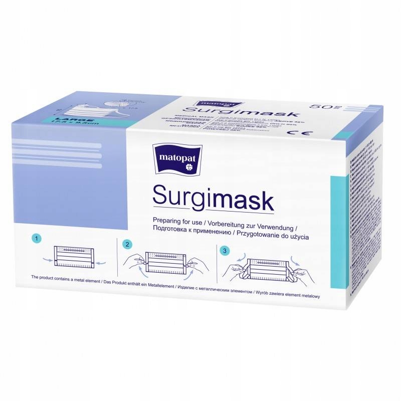 

Maseczki medyczne Surgimask 3-warstwowe 50 szt.
