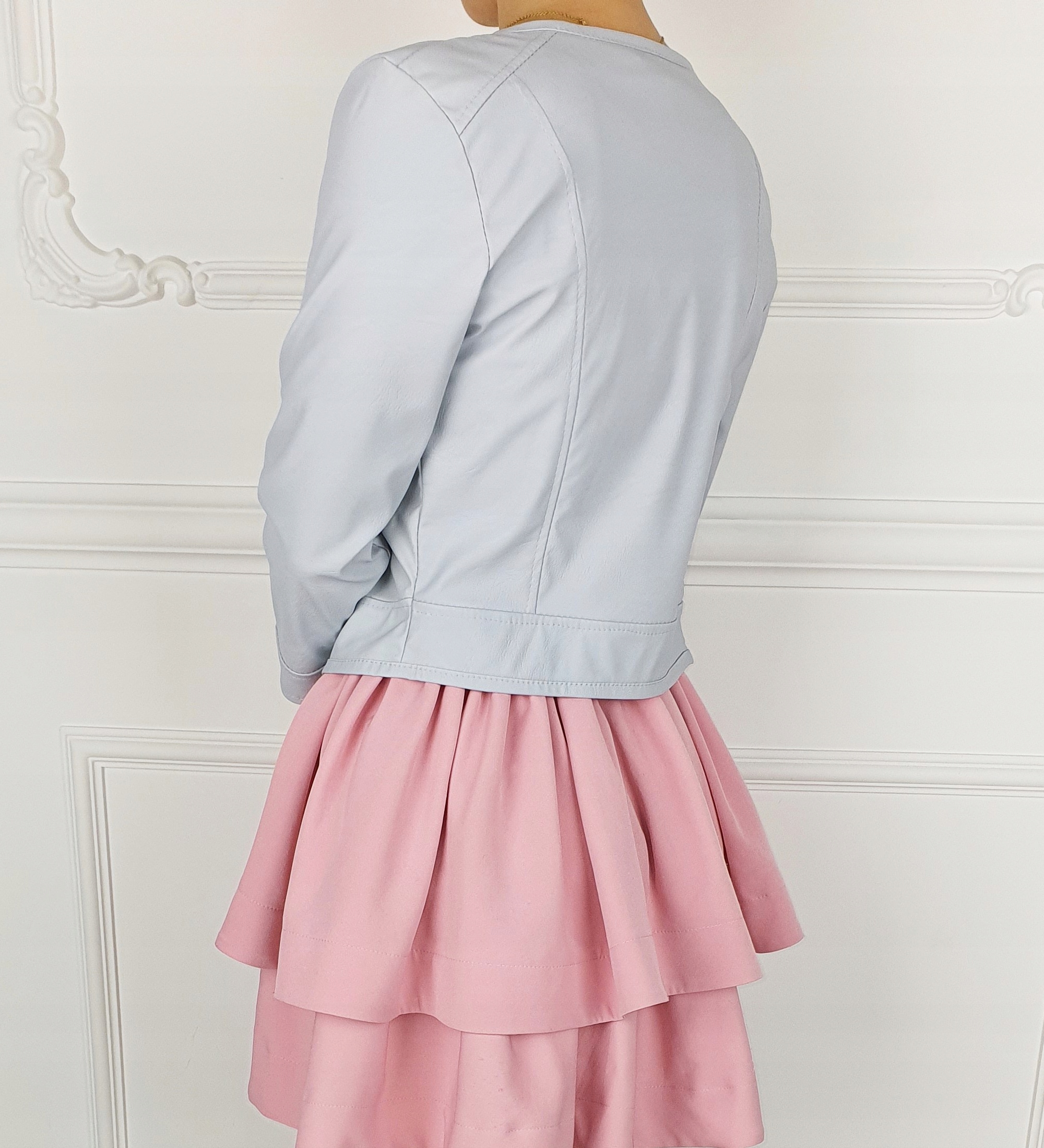 DAMSKIE BOLERKO MARYNARKA ŻAKIET EKO SKÓRA KOLORY Rozmiar 36