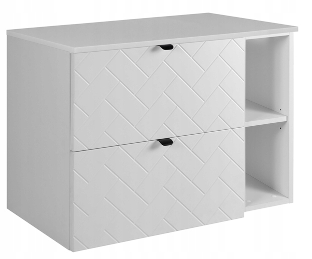 Koupelnová skříňka Závěsná pod umyvadlo Regál 80 Bílá Klepka Jedle Blat