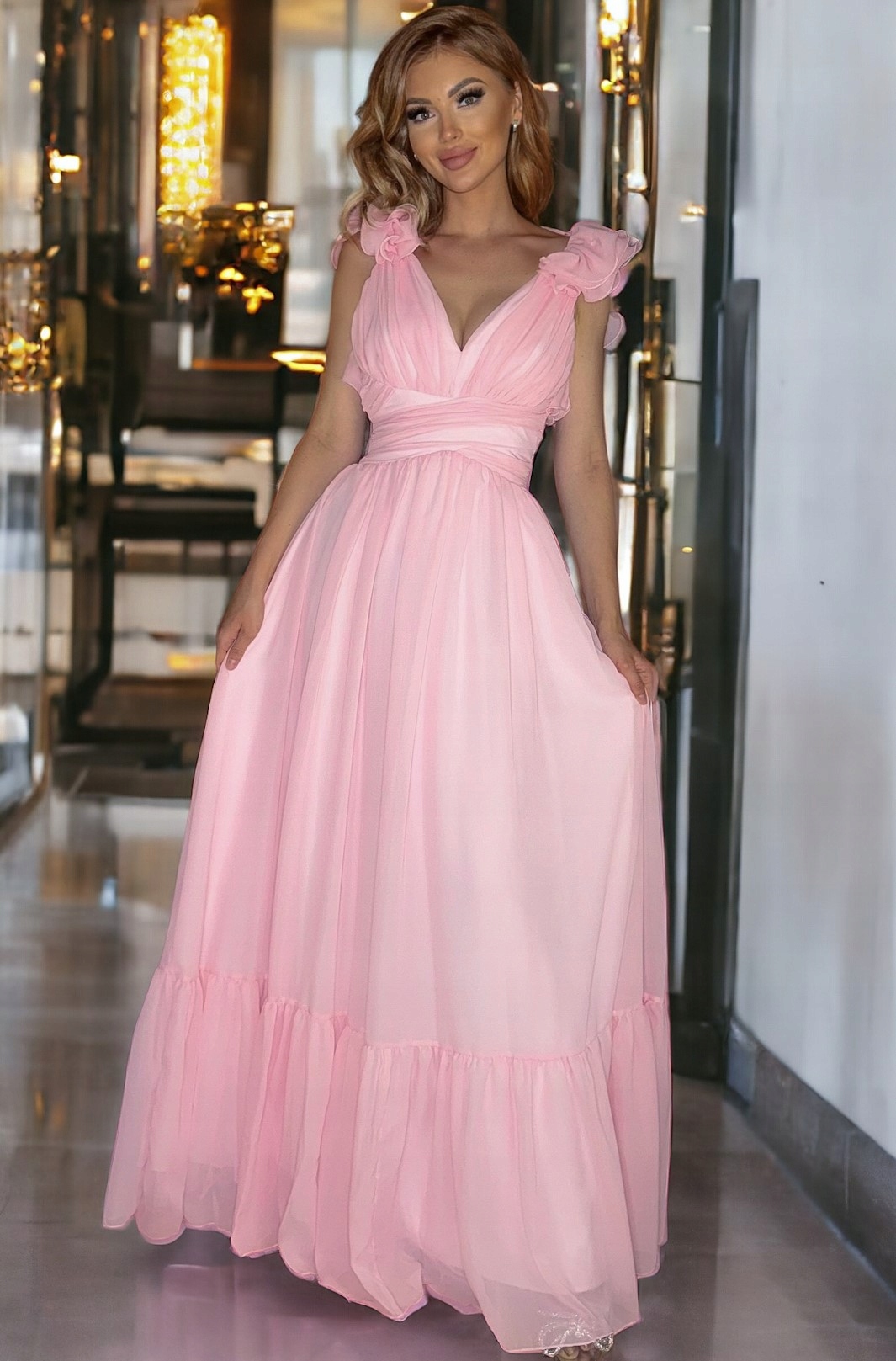 Šaty Na Svatební Hostinu Rainbow Dlouhá Světle Růžová 36 S