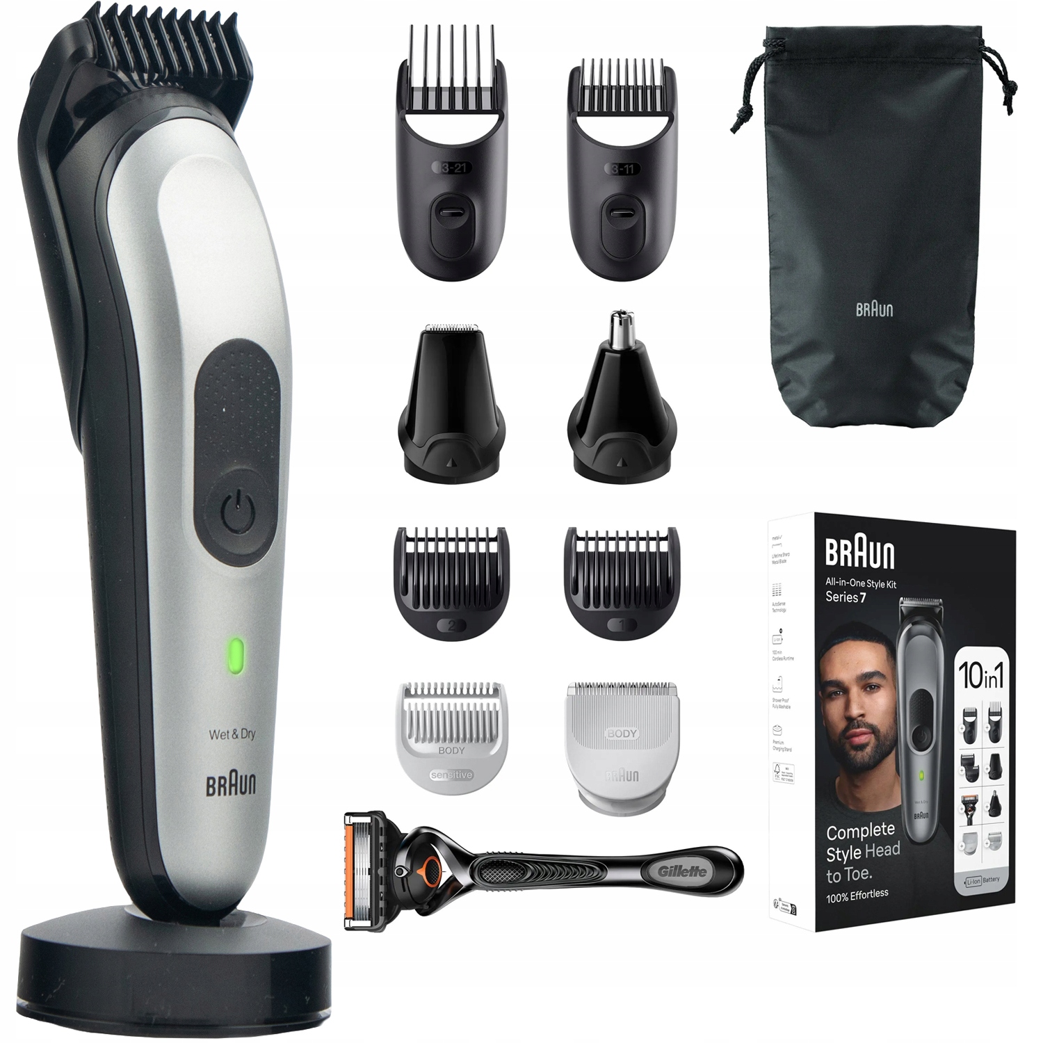 Zastrihávač na úpravu brady a tela Braun MGK7420 10v1 13 dĺžka holiaceho strojčeka