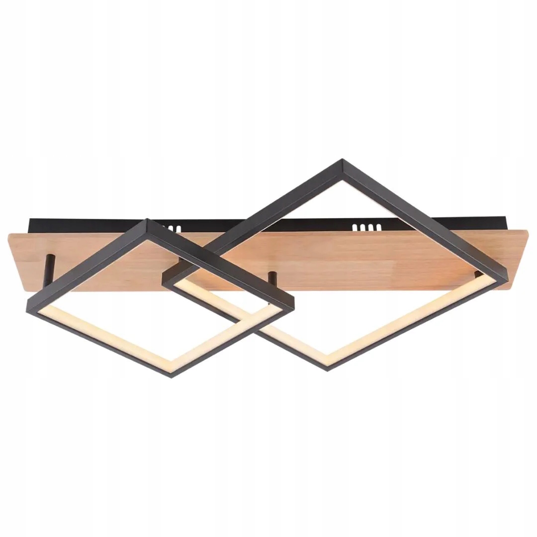 Led Luster Čierna Lampa 78W Bk+wood 3000-6000K Diaľkový Ovládač Vargo DL1385