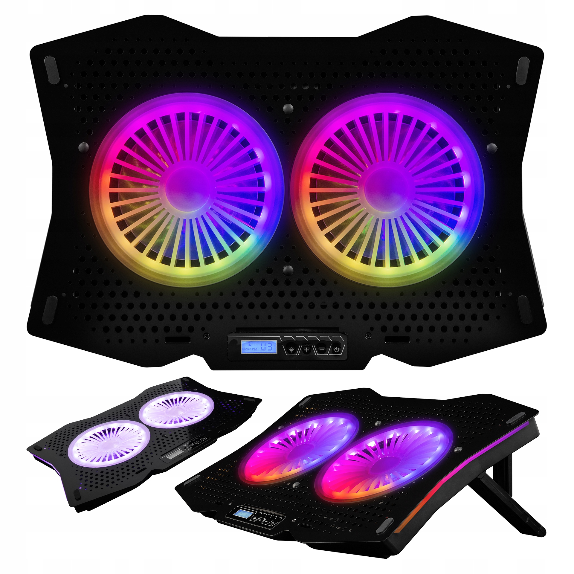 Chladící Podložka Pod Notebook 15,6 Palce 17,3 Palce 2x Tichý Ventilátor