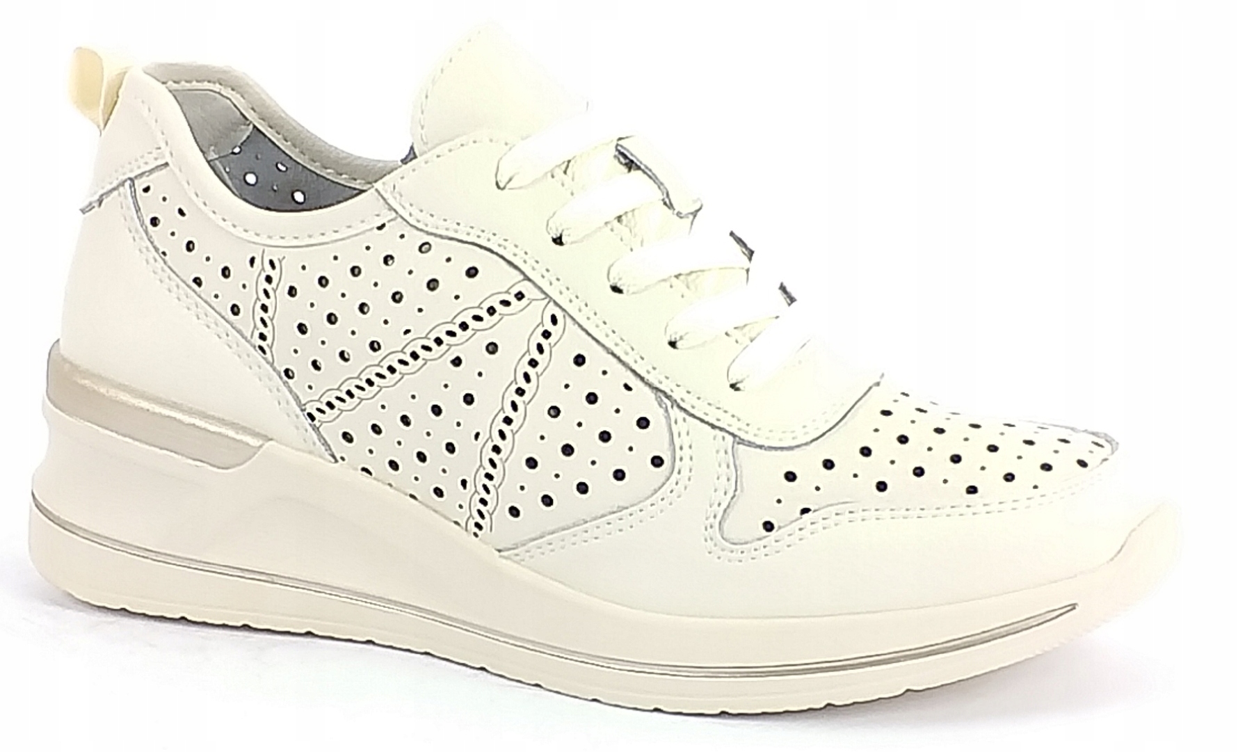 Polobotky Sergio Leone SP115 Dámské Sportovní Kůže Šněrovací Béžové Ažurové 40