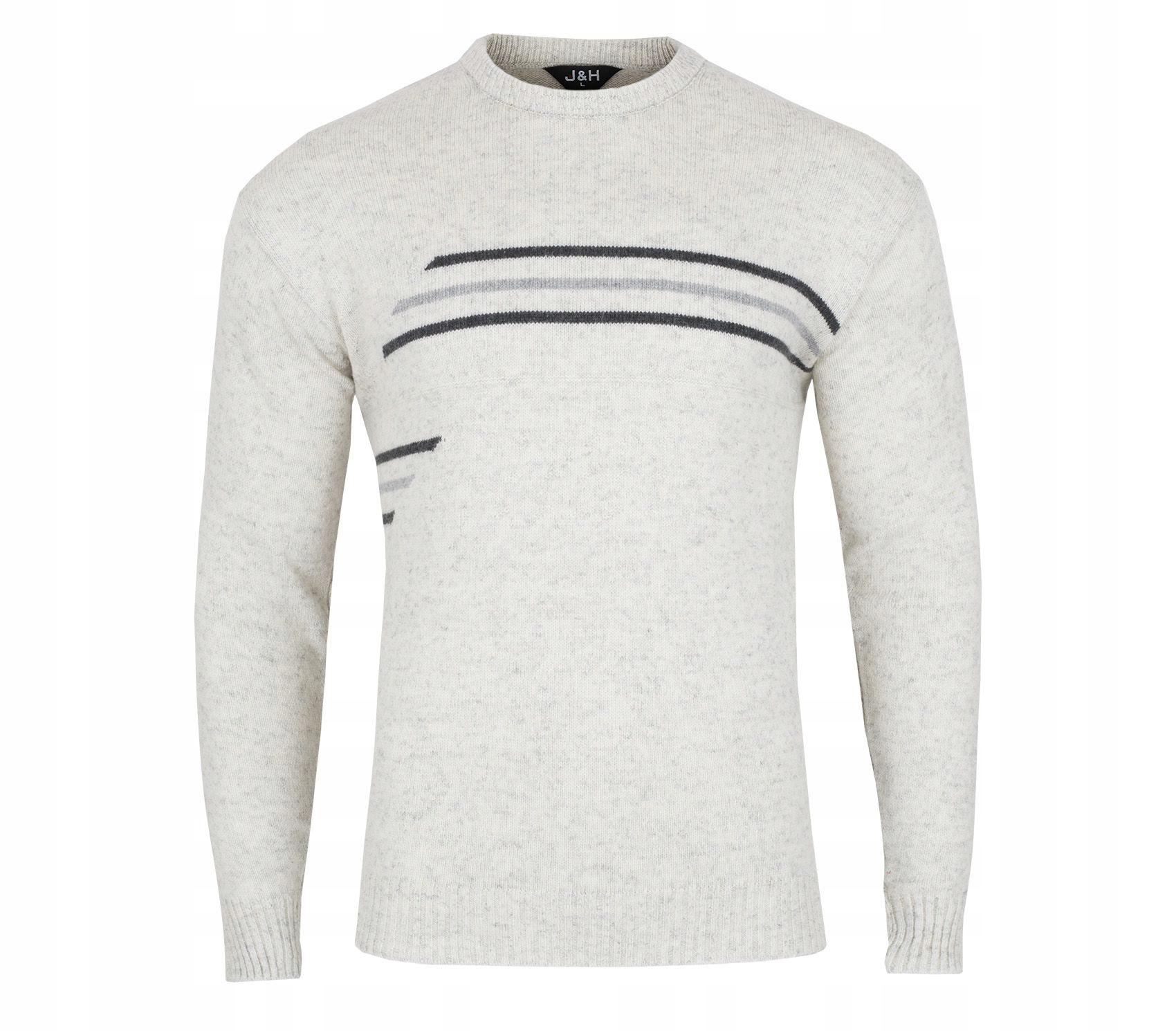 KREMOWY SWETER MĘSKI SZETLAND POD SZYJĘ WE WZORY XXL SW295