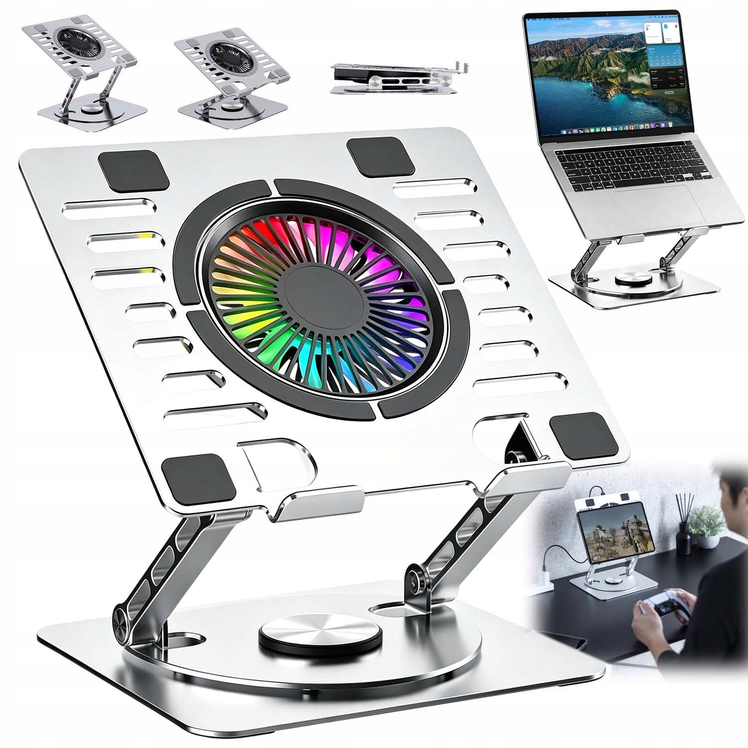 Tichá Chladicí Podložka Pod Notebook 10 Režimů Rgb Nosnost 8 Kg