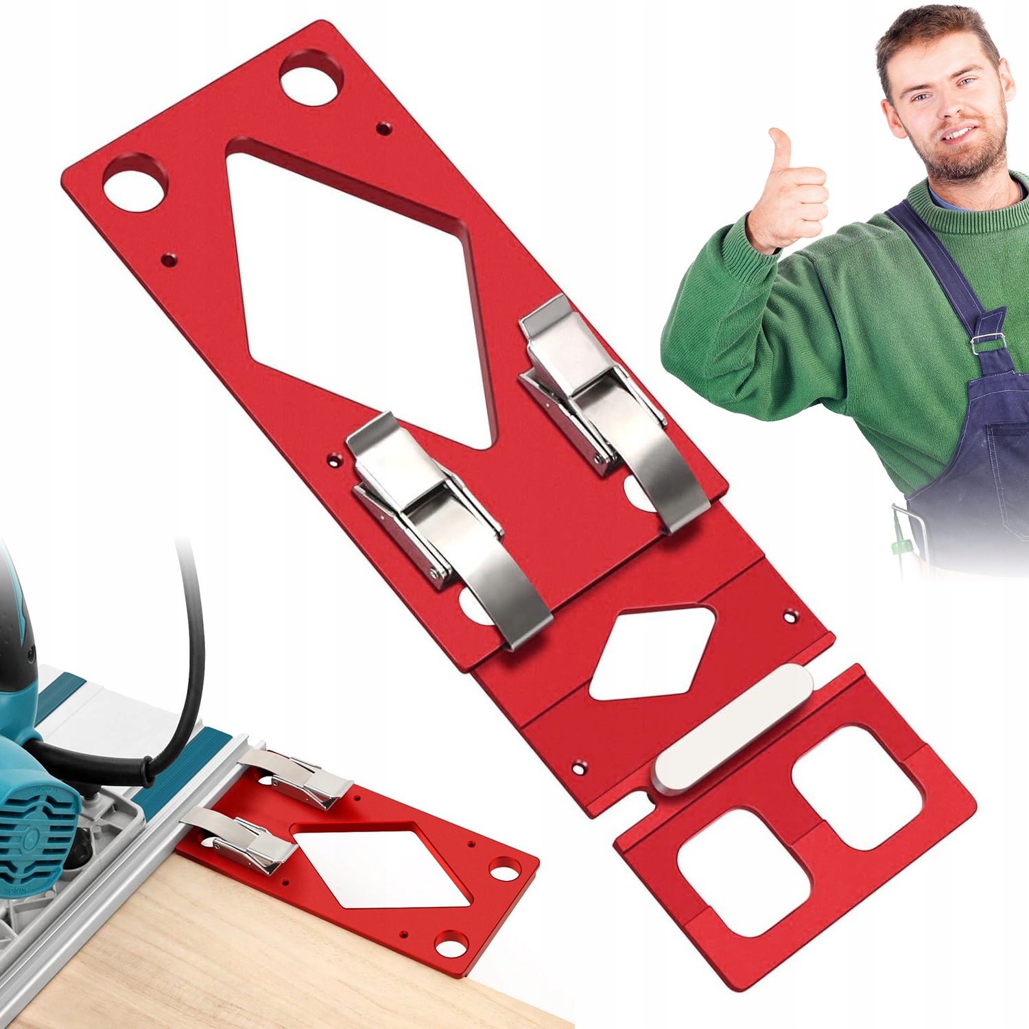 Kątownik Zaciskowy 90° Z Szyną Krawędziową Do Obróbki Drewna Paneli