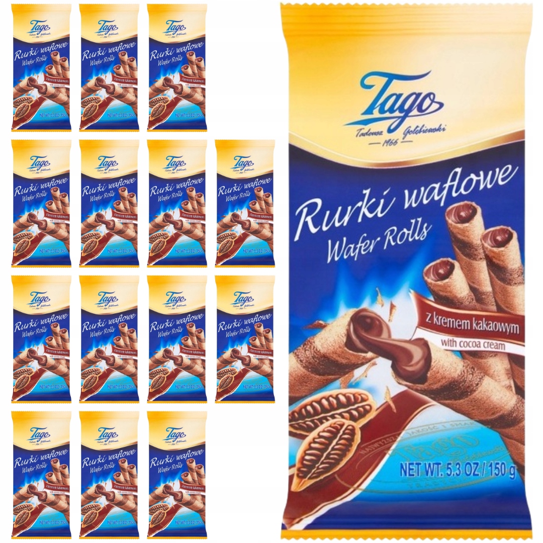 Levně Tago Vaflové trubičky s kakaovým krémem 150 g x 14 kusů