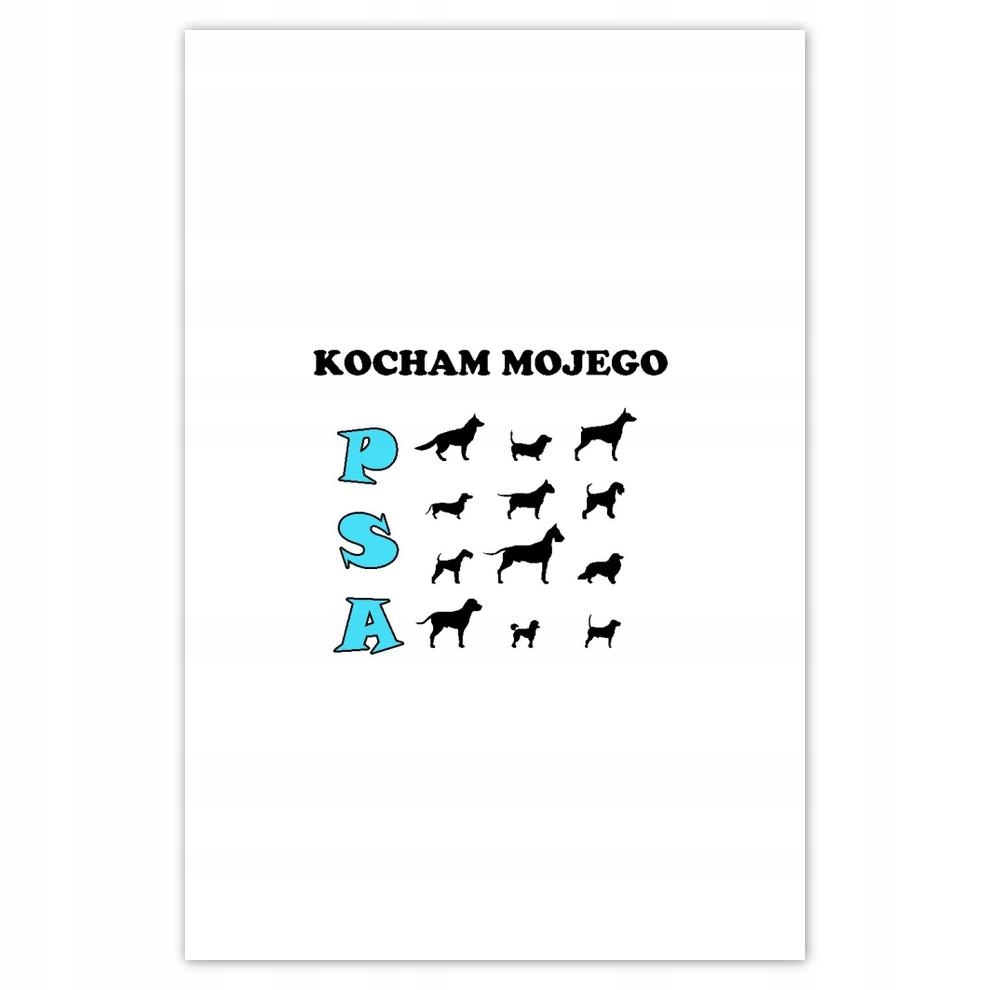 

Plakat samoprzylepny 40x60 Kocham psa