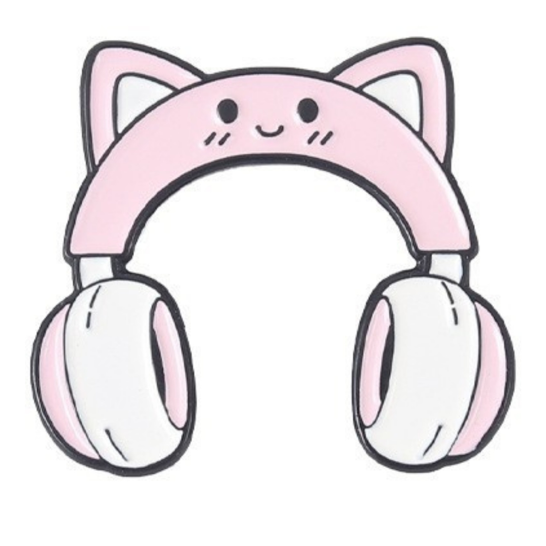 

Przypinka Metal Różowe Kocie Słuchawki Cat Pin