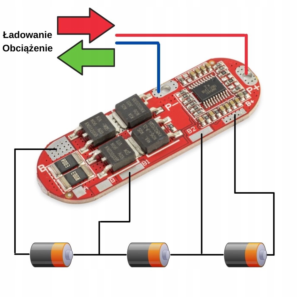 Moduł BMS 3S 25A ogniwa Li-Ion 18650 Producent TM