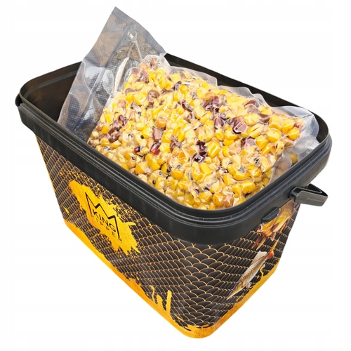 Hotová návnada na ryby Kukuřice Bobik Konopí Lupina Mix 5x1Kg Kbelík 5L