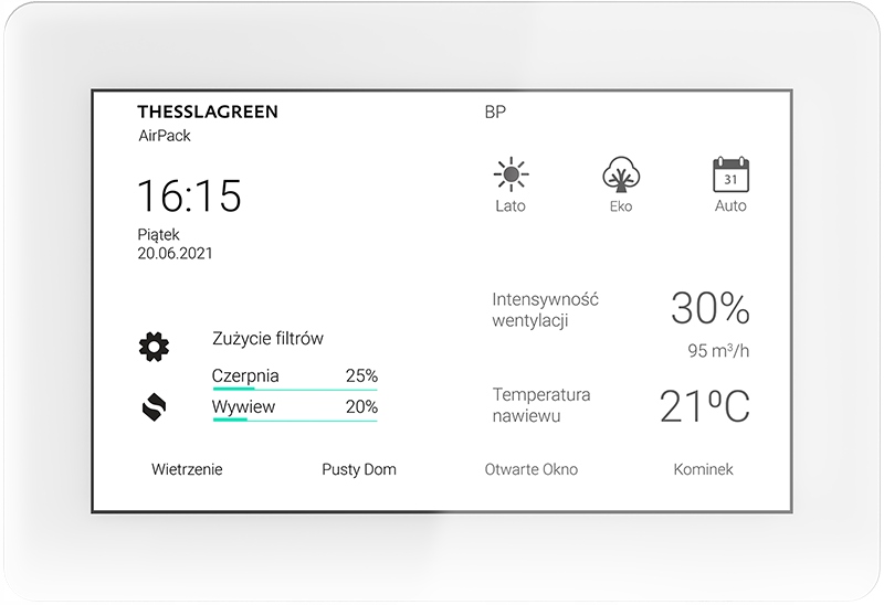 Ovládací panel Thesslagreen Modul Air++