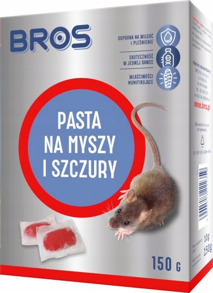 Pasta trutka na myszy i szczury Bros 150 g x 4 szt EAN (GTIN) 5904517222359