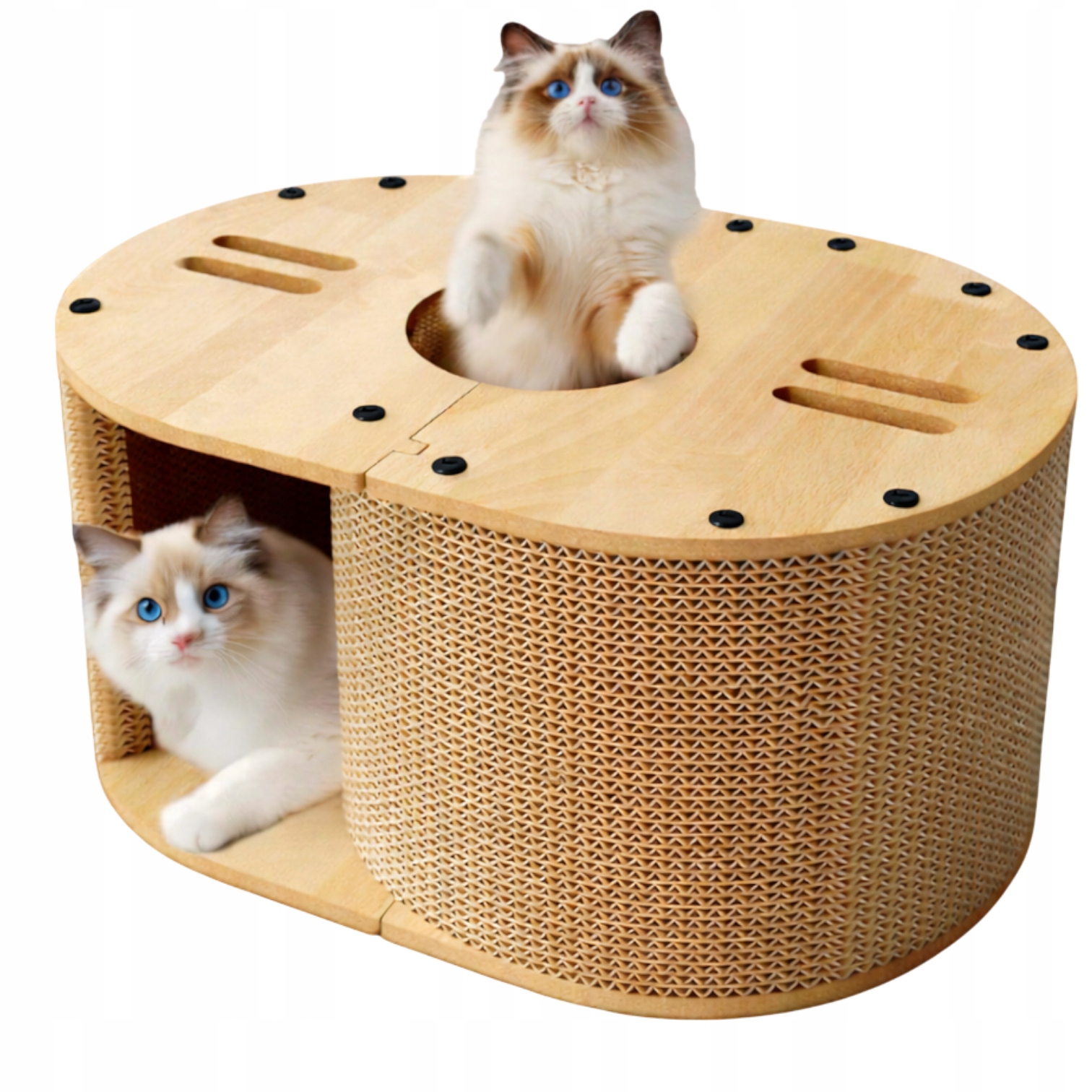 Levně Škrabadlo pro kočky Sloupek Věž Pelíšek Domeček Tunel Solidní