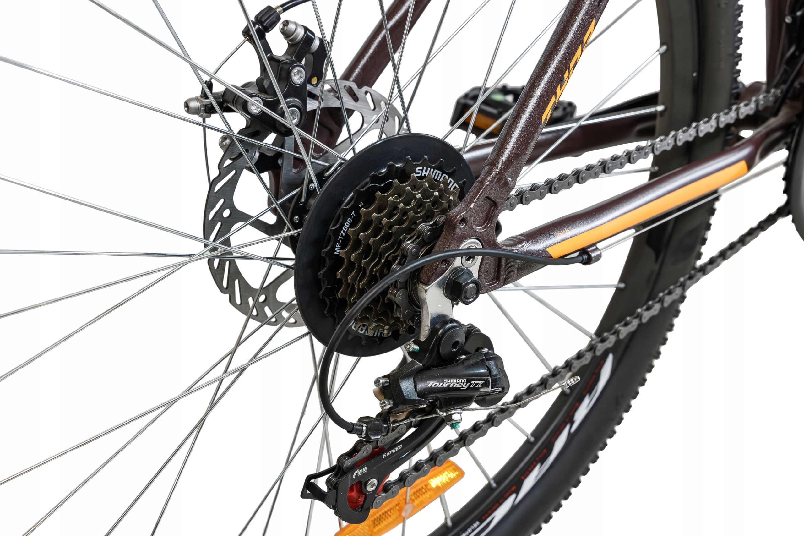 ROWER GÓRSKI MTB 26 CALI 21 BIEGÓW AMORTYZACJA HAMULCE TARCZOWE RAMA 18cali Amortyzacja przód