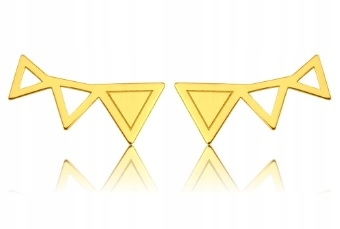 

Złote Nausznice Celebrytki Trójkąty Sztyfty SR925