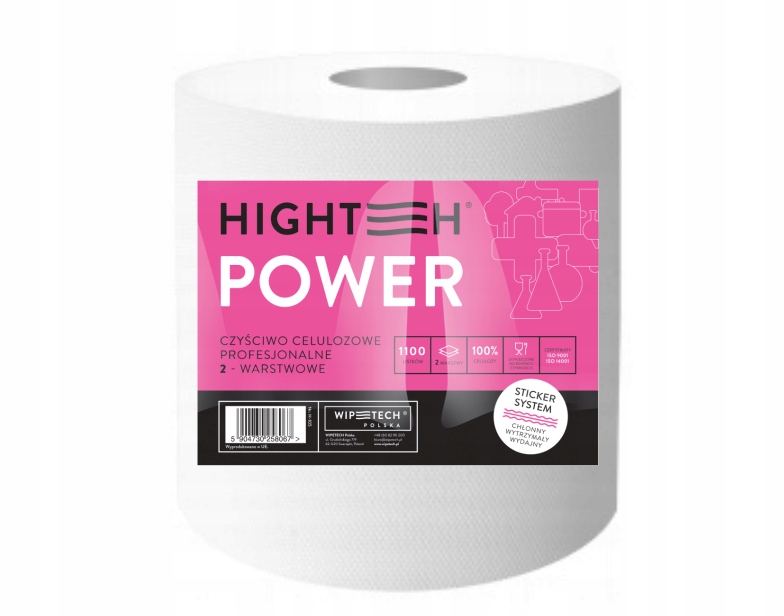 Czyściwo celuloza 250m. HIGHTEH POWER H105 2w, białe, 1 rolka