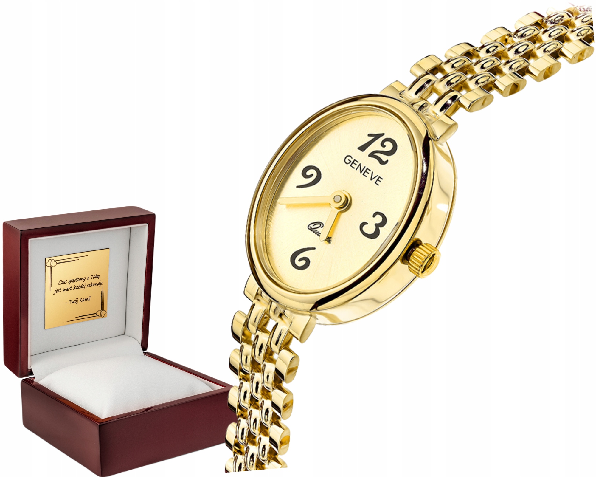 Zlaté hodinky s oválným ciferníkem VII Klasické – Ideální jako Dárek Zlato 585