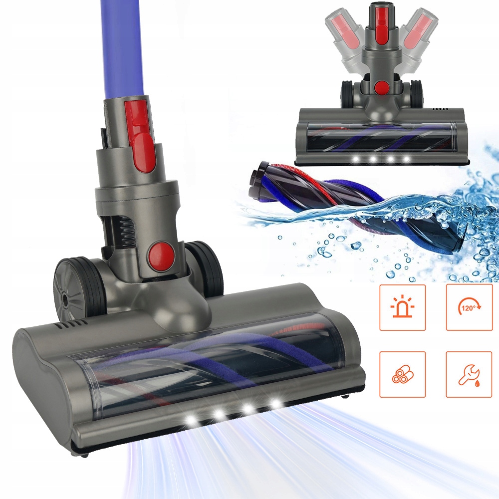 Vyměnitelná Hlavice Pro Bezdrátový Vysavač Dyson V7 V8 V10 V1, S Led Světlem