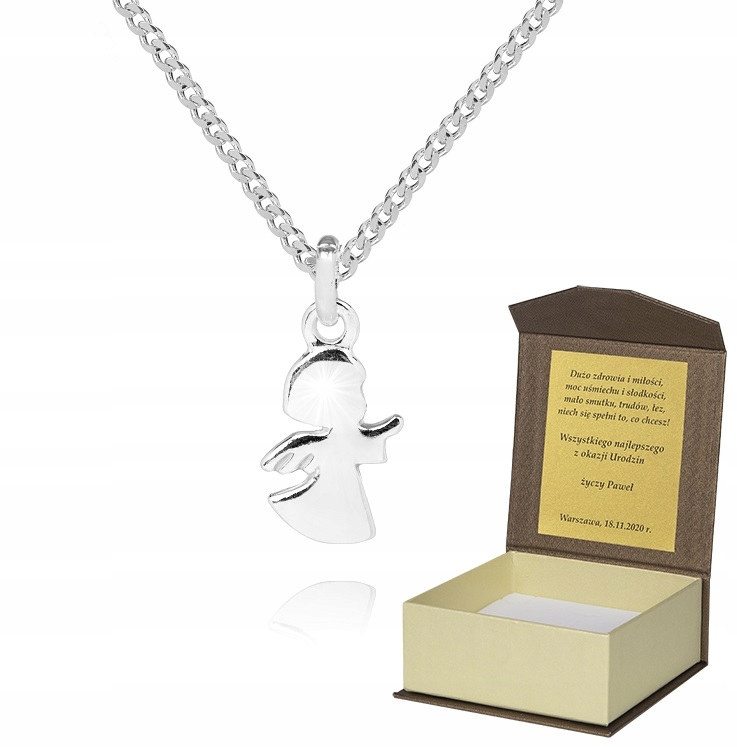 925 Stříbrný řetízek 55 cm Anděl Dedikace P3Z49