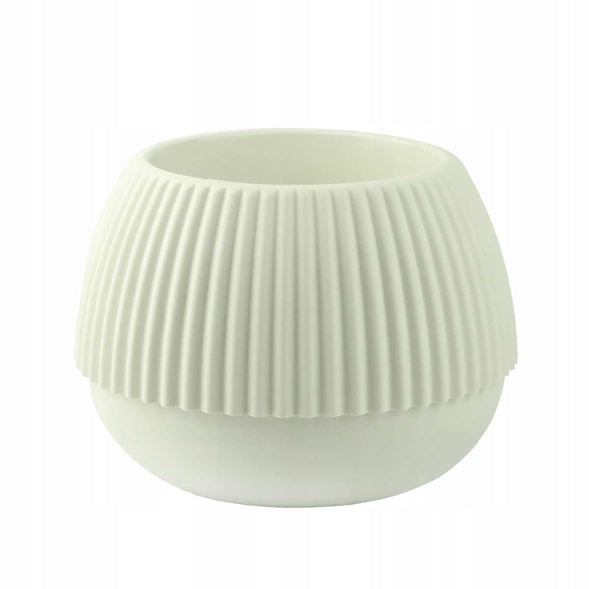 OSŁONKA NA KWIATKI DONICZKOWE OKRĄGŁA RYFLOWANA W STYLU BOHO Wysokość produktu 19.5 cm