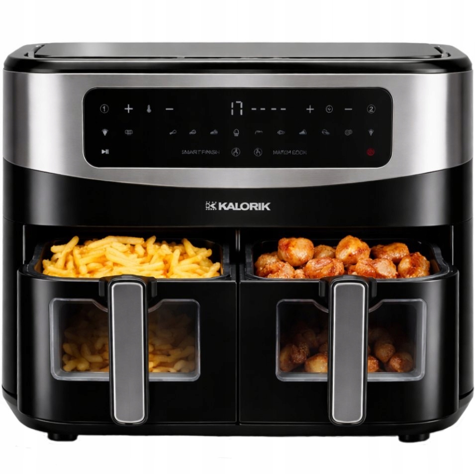 Frytownica Frytkownica Beztłuszczowa 10L XXL Air Fryer Podwójna 2600W szyba