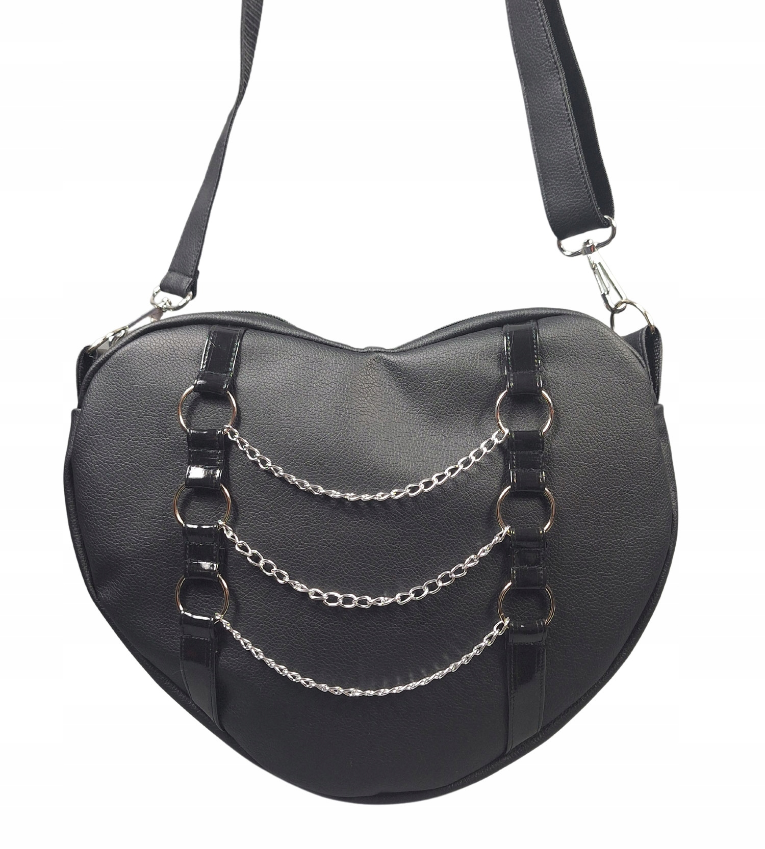 kabelka srdce s řetízky, goth, heart bag
