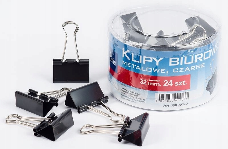 

Klipy Klipsy biurowe Spinacze 32MM Tuba 24 Sztuki