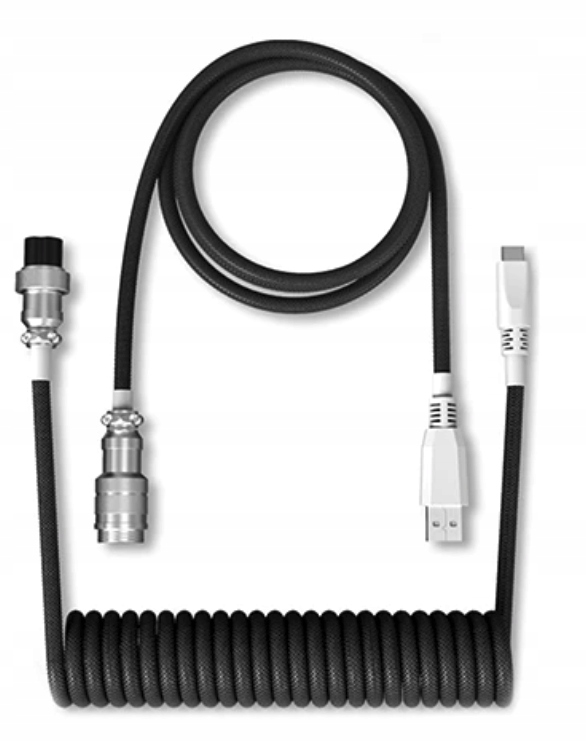 Kabel Zvinutý Aviator Materiál type-c Usb Černý