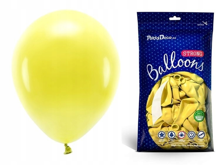 

Żółte balony pastelowe 30cm na urodziny 100 sztuk