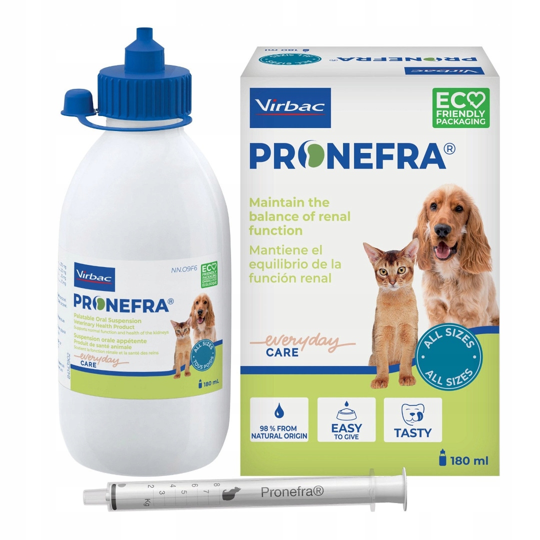Virbac Pronefra 180ml Płynny Suplement Diety Wsparcie Nerek Dla Kota i Psa