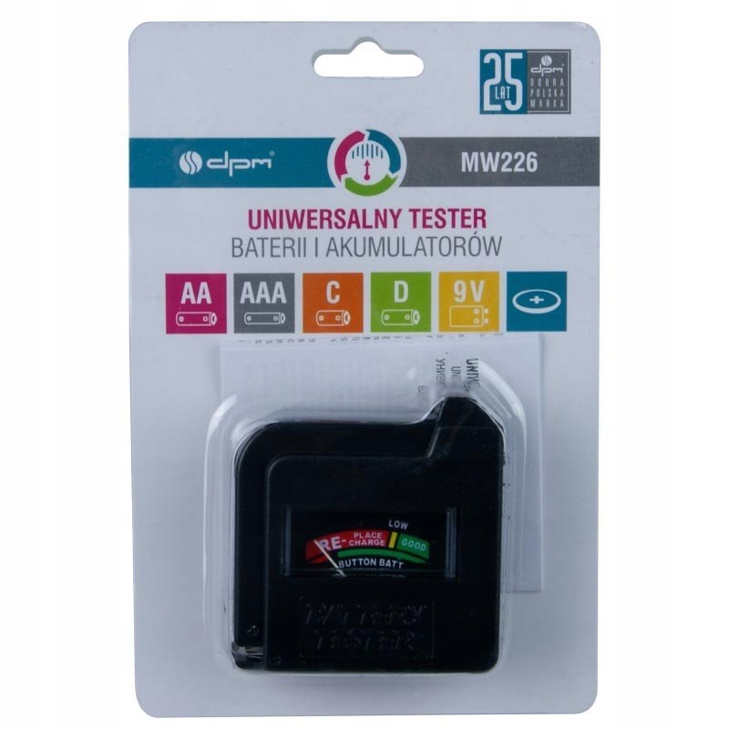 Tester Baterii Aa Aaa C D 9V Cr Dpm MW226 Uniwersa