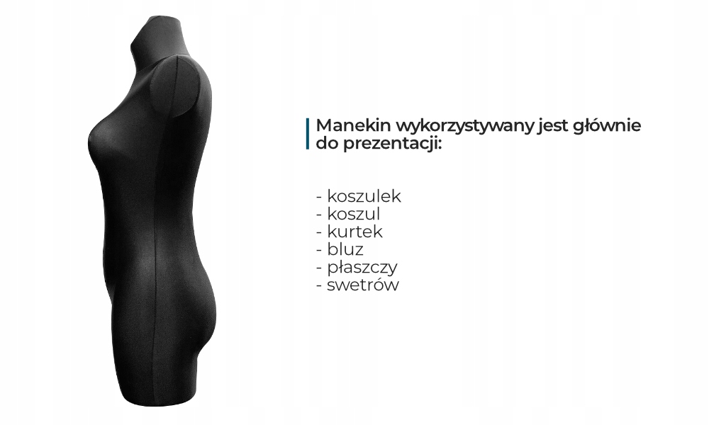Manekin czarny - damski - 38/40 + podstawa Marka inny
