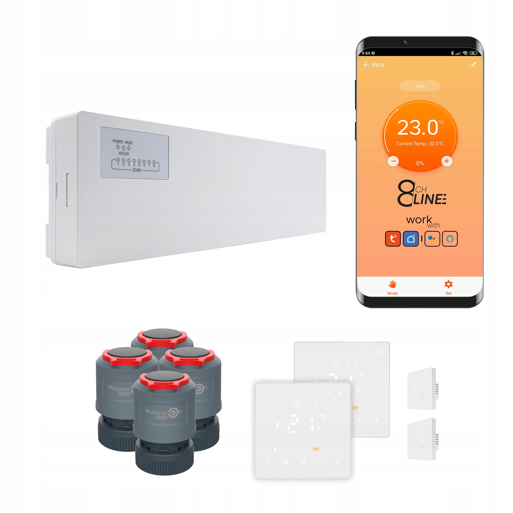 Súprava rozvodov na vykurovanie Line 4 izieb termostat PRO3 Zigbee biela