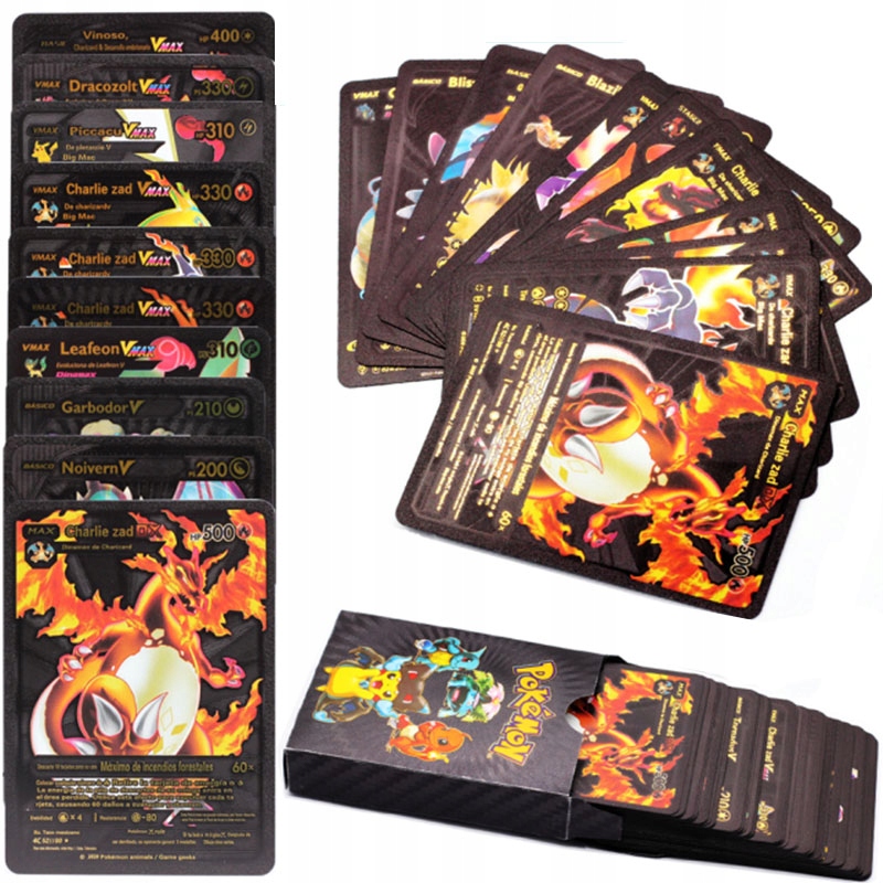 

Pokemon Karty Kolekcjonerskie Czarne 55 Szt Black