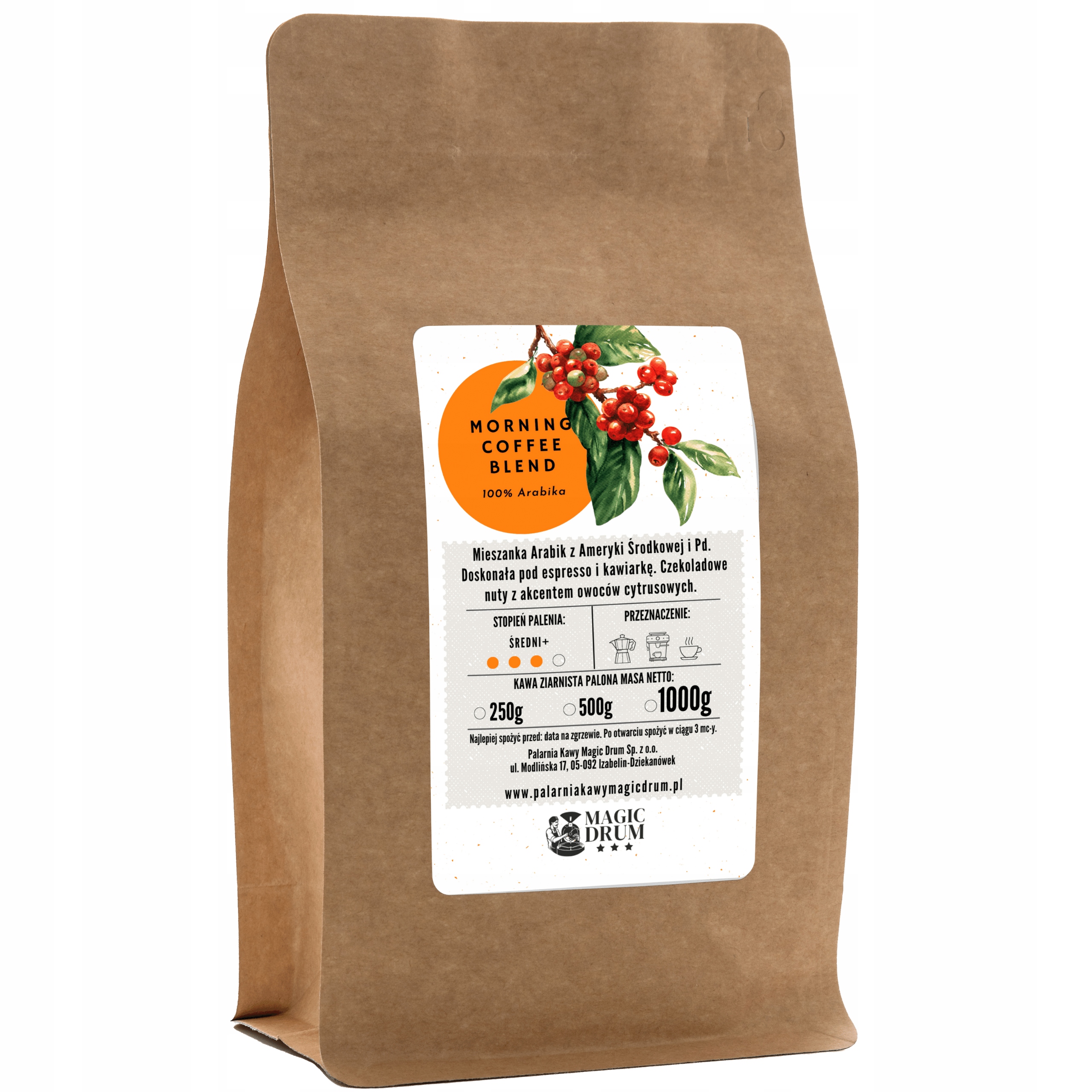 Levně Káva zrnková 1 kg Morning Coffee Blend čerstvě pražená