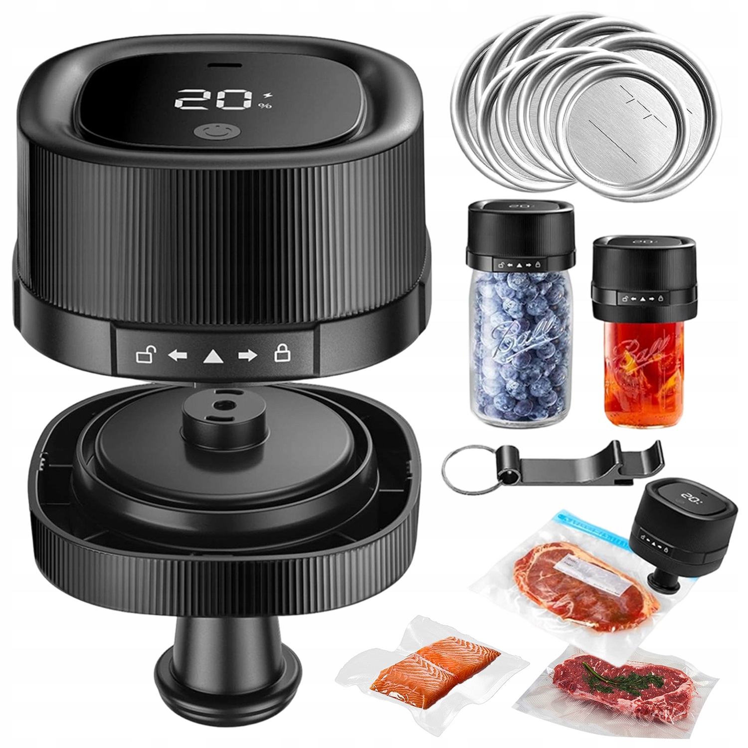 Urządzenie Do Zamykania Słoików Mason Próżniowo, Łatwa Obsługa, 10-20 Sek