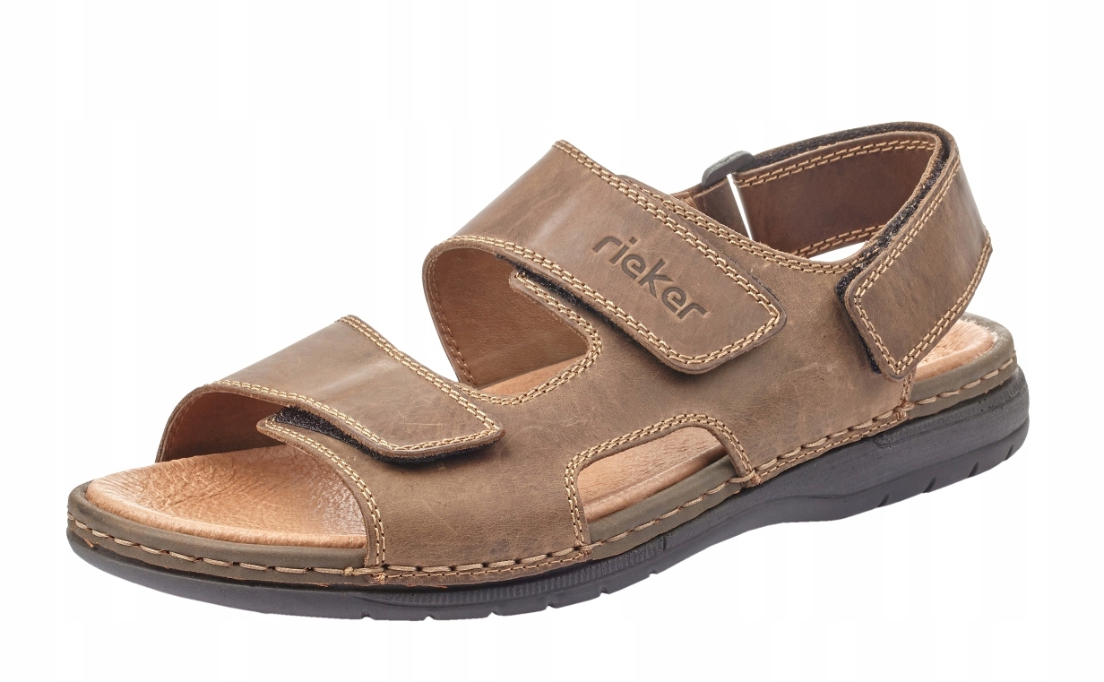 Rieker 25558-25 vel.40 hnědé kožené pánské sandály