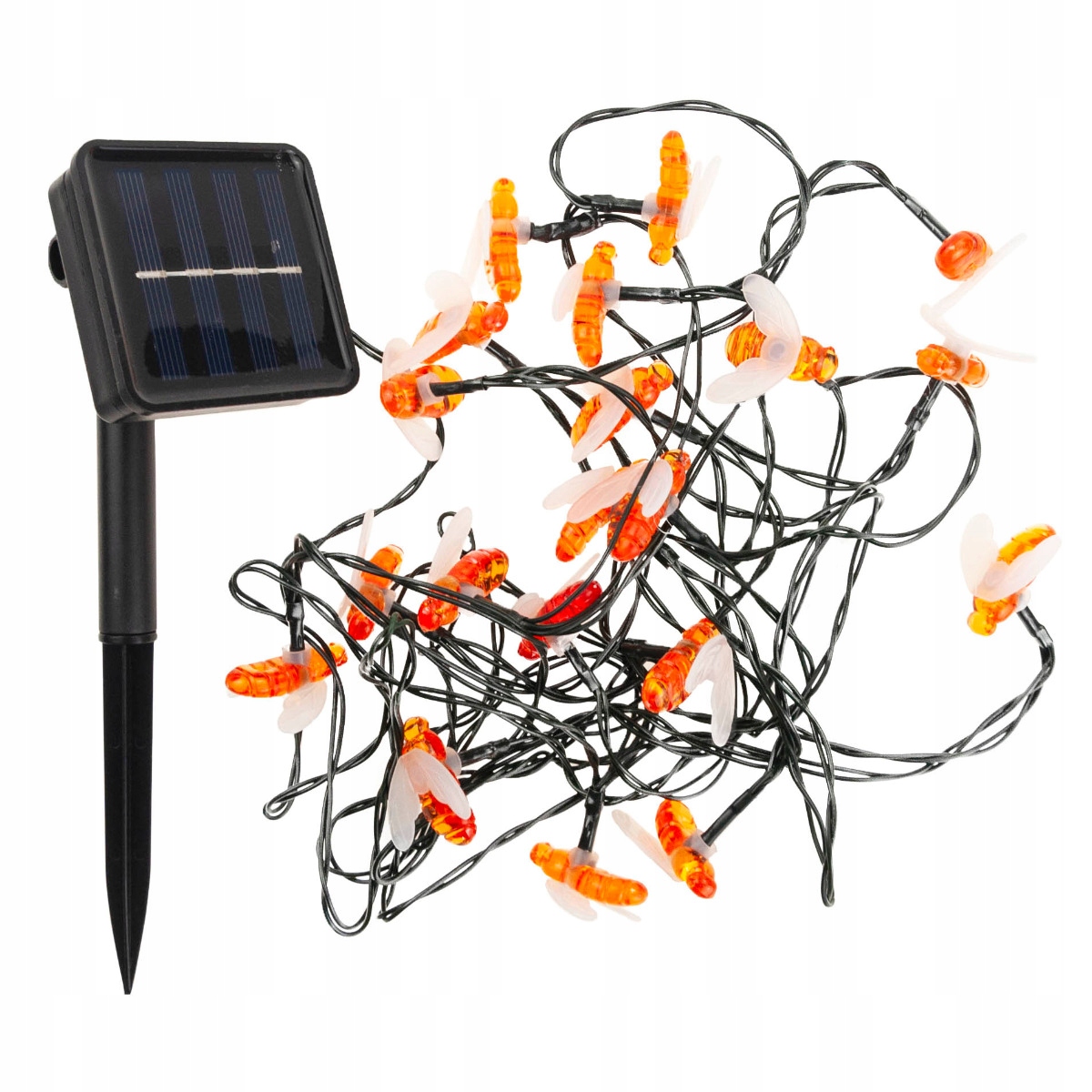 GIRLANDA LAMPKI PSZCZOŁY ZESTAW LAMPEK 20 LED OGRODOWE SOLARNE PSZCZÓŁKI