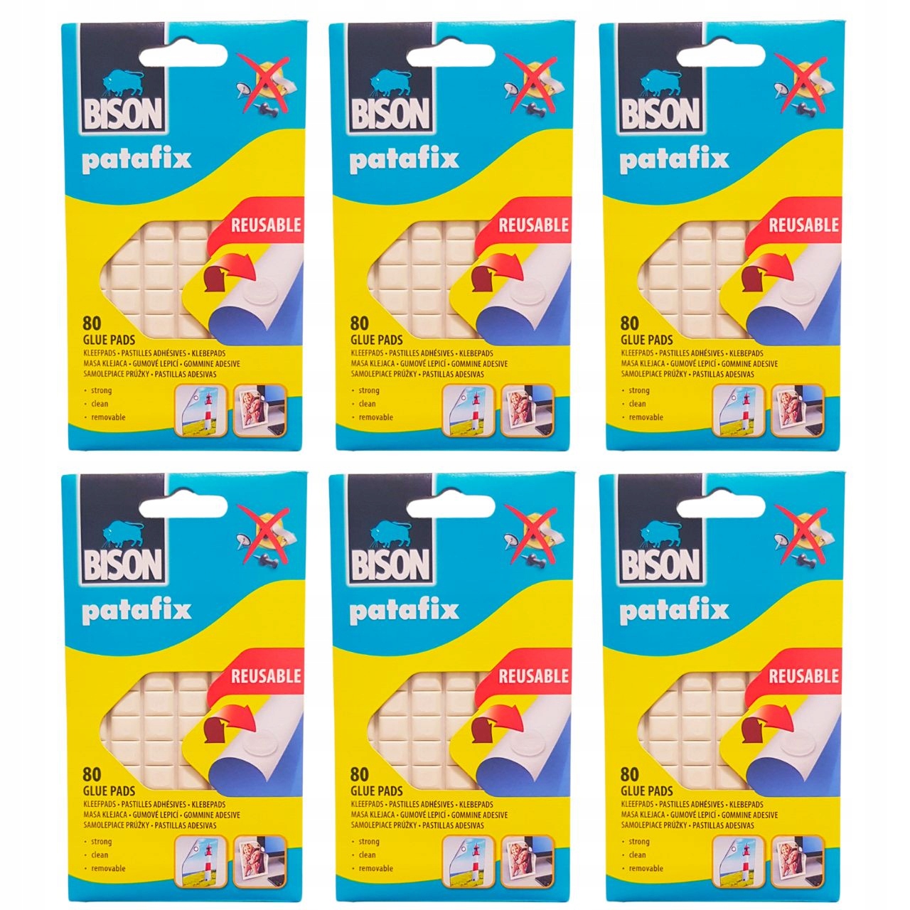 MASA KLEJĄCA MOCUJĄCA PATAFIX SAMOPRZYLEPNA PLASTELINA DO ZDJĘĆ 6x80 ...